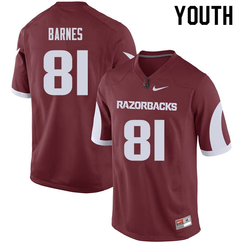 Youth #81 Jarrod Barnes Arkansas Razorback College Football Jerseys Sale-Cardinal